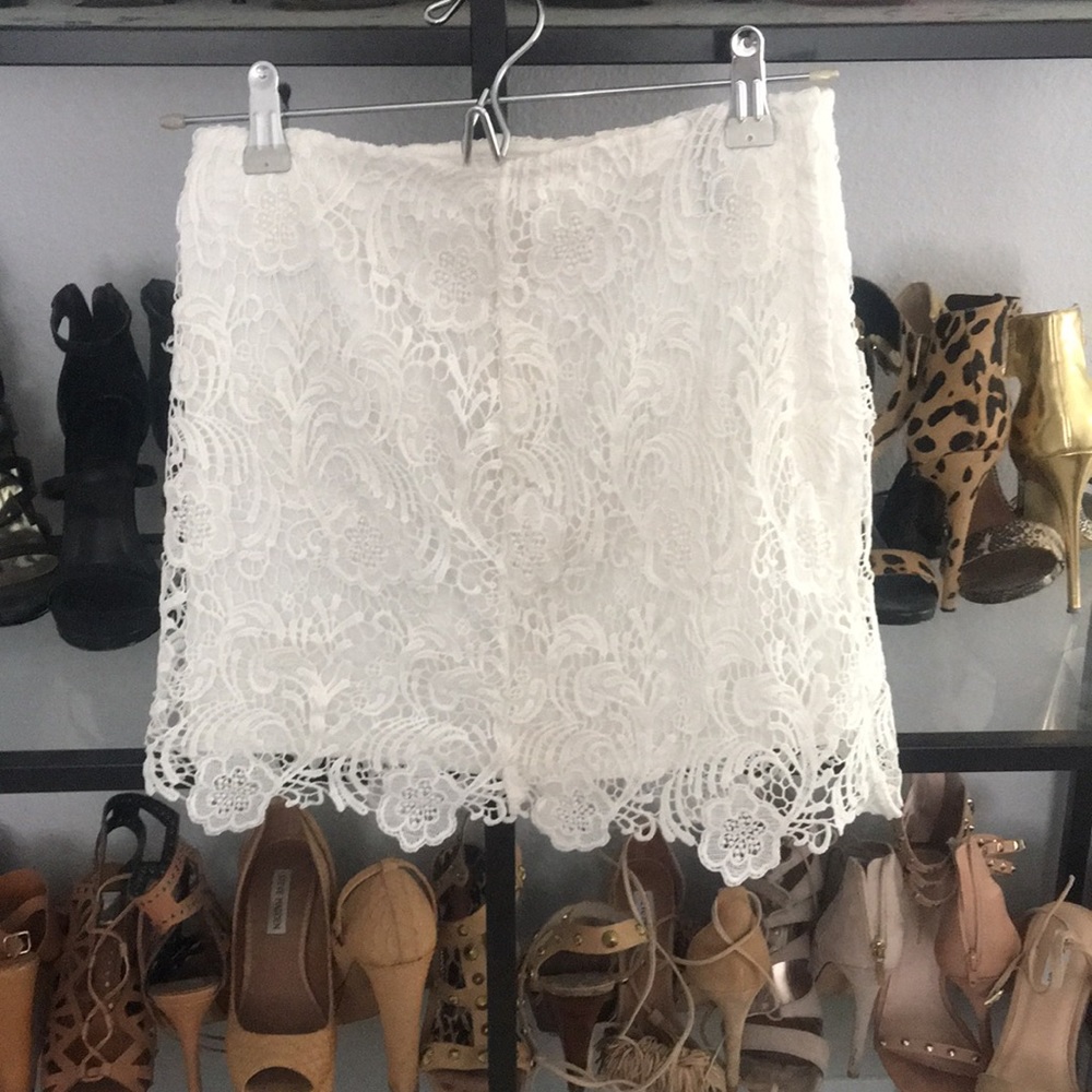 White Lace Mini Skirt